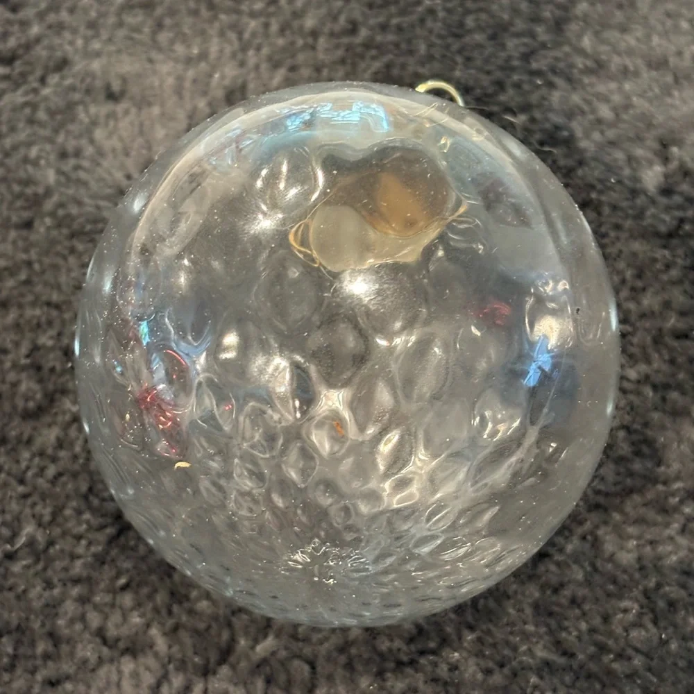 Restoration Hardware Clear Glass Ornament with Gold Cap